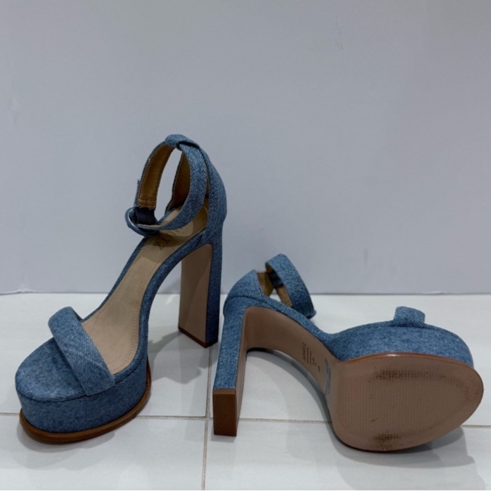 Schutz Denim Platform Sandals